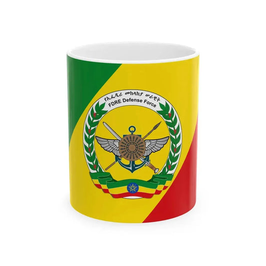 Flag of the Ethiopian National Defense Force 2 (Ethiopia) White Coffee Mug 11oz - Go Mug Yourself
