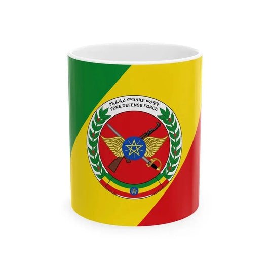 Flag of the Ethiopian National Defense Force (Ethiopia) White Coffee Mug 11oz - Go Mug Yourself