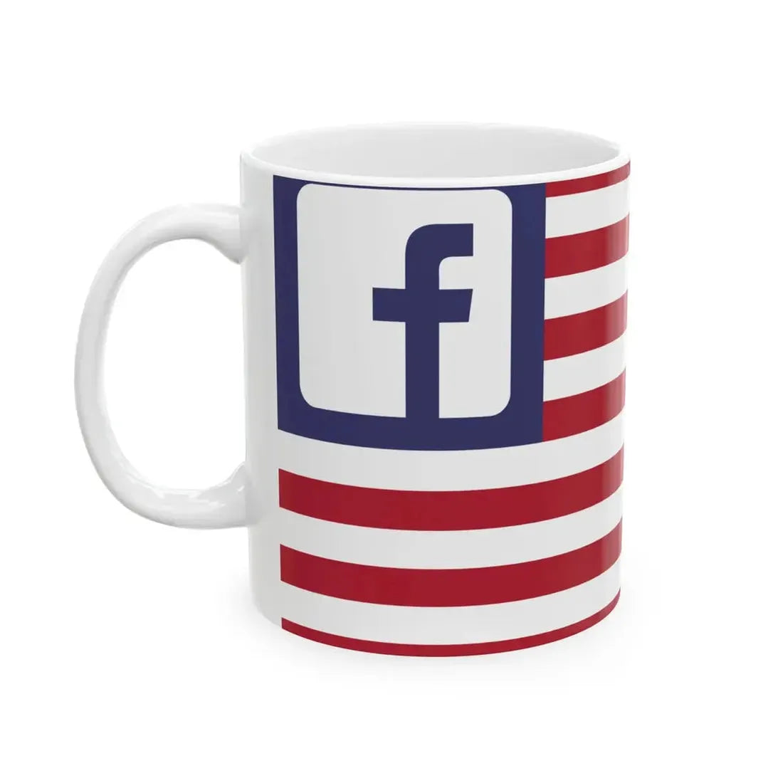 Flag of the Facebook United States (United States) White Coffee Mug - Go Mug Yourself