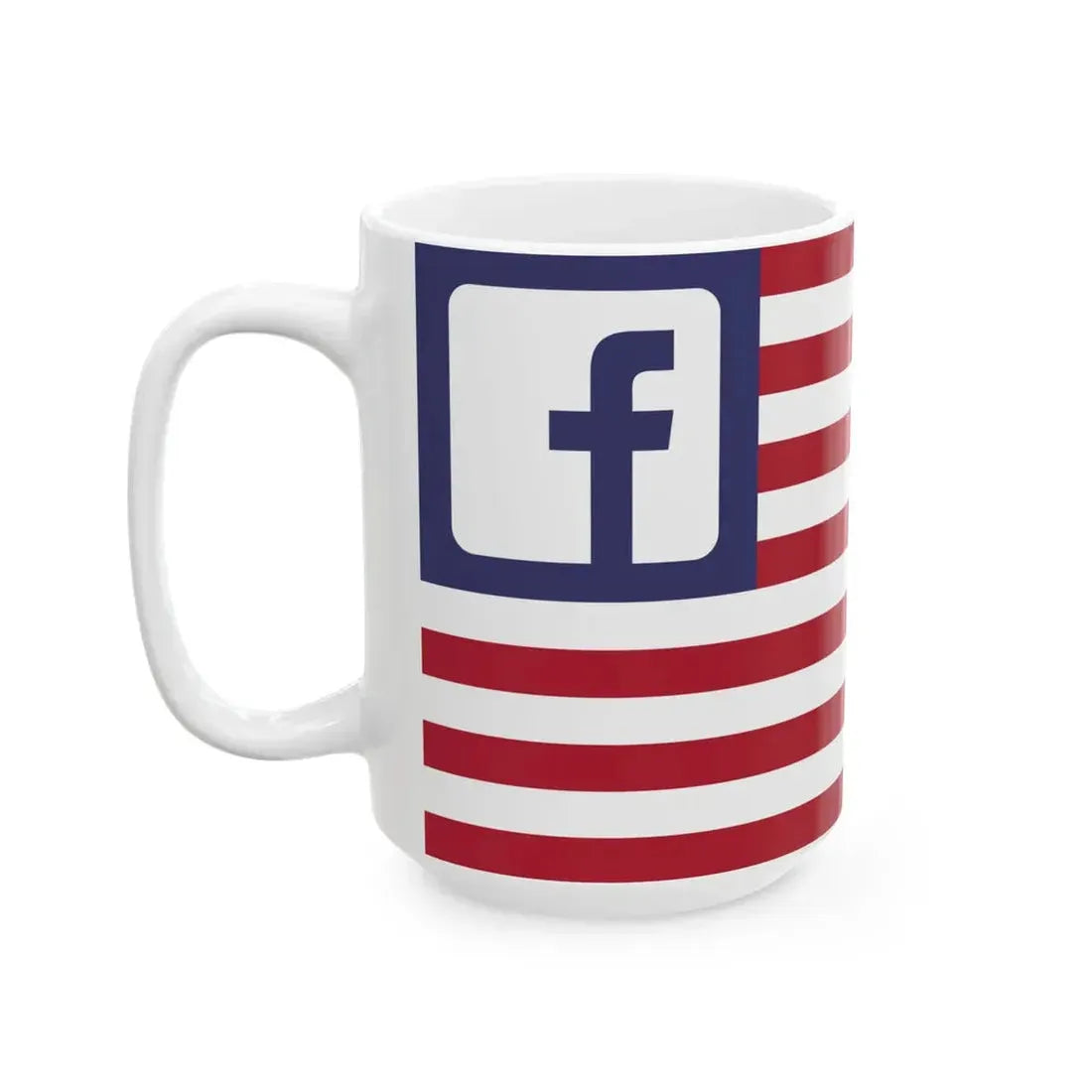 Flag of the Facebook United States (United States) White Coffee Mug - Go Mug Yourself