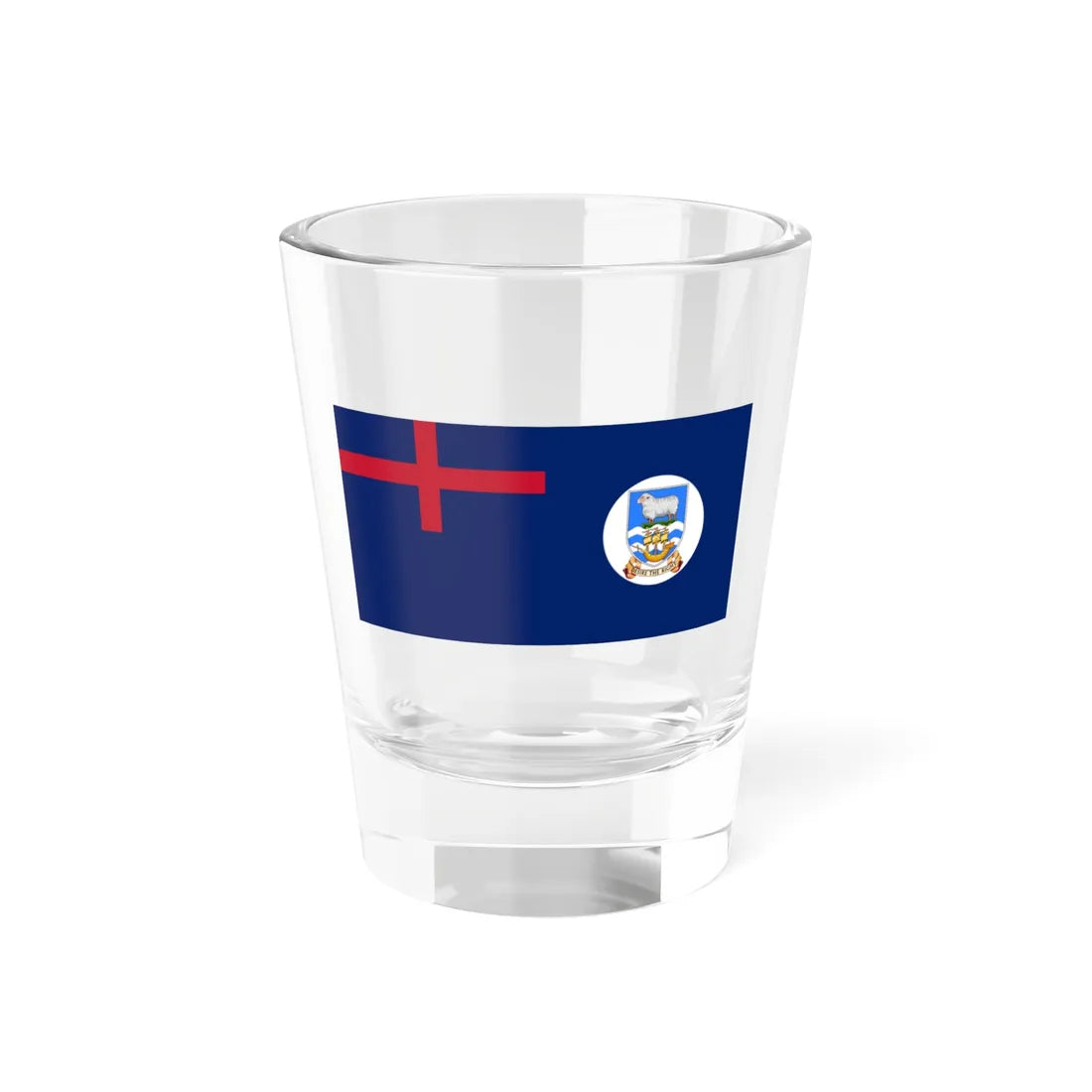 Flag of the Falkland Islands 1948-1999 (United Kingdom) Shot Glass 1.5oz 1.5oz - Go Mug Yourself