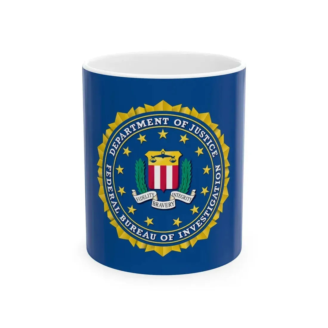 Flag of the Federal Bureau of Investigation (United States) White Coffee Mug 11oz - Go Mug Yourself