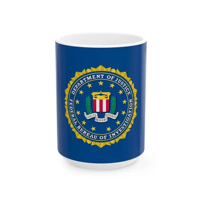 Flag of the Federal Bureau of Investigation (United States) White Coffee Mug 15oz - Go Mug Yourself