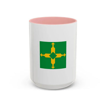 Flag of the Federal District Brazil - Accent Coffee Mug 15oz Pink - Go Mug Yourself