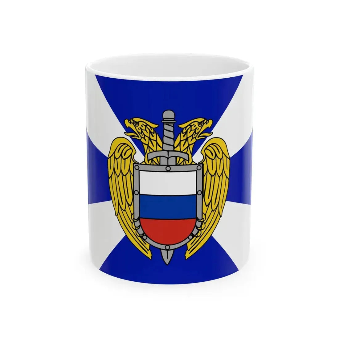 Flag of the Federal Guard Service (Russia) White Coffee Mug 11oz - Go Mug Yourself