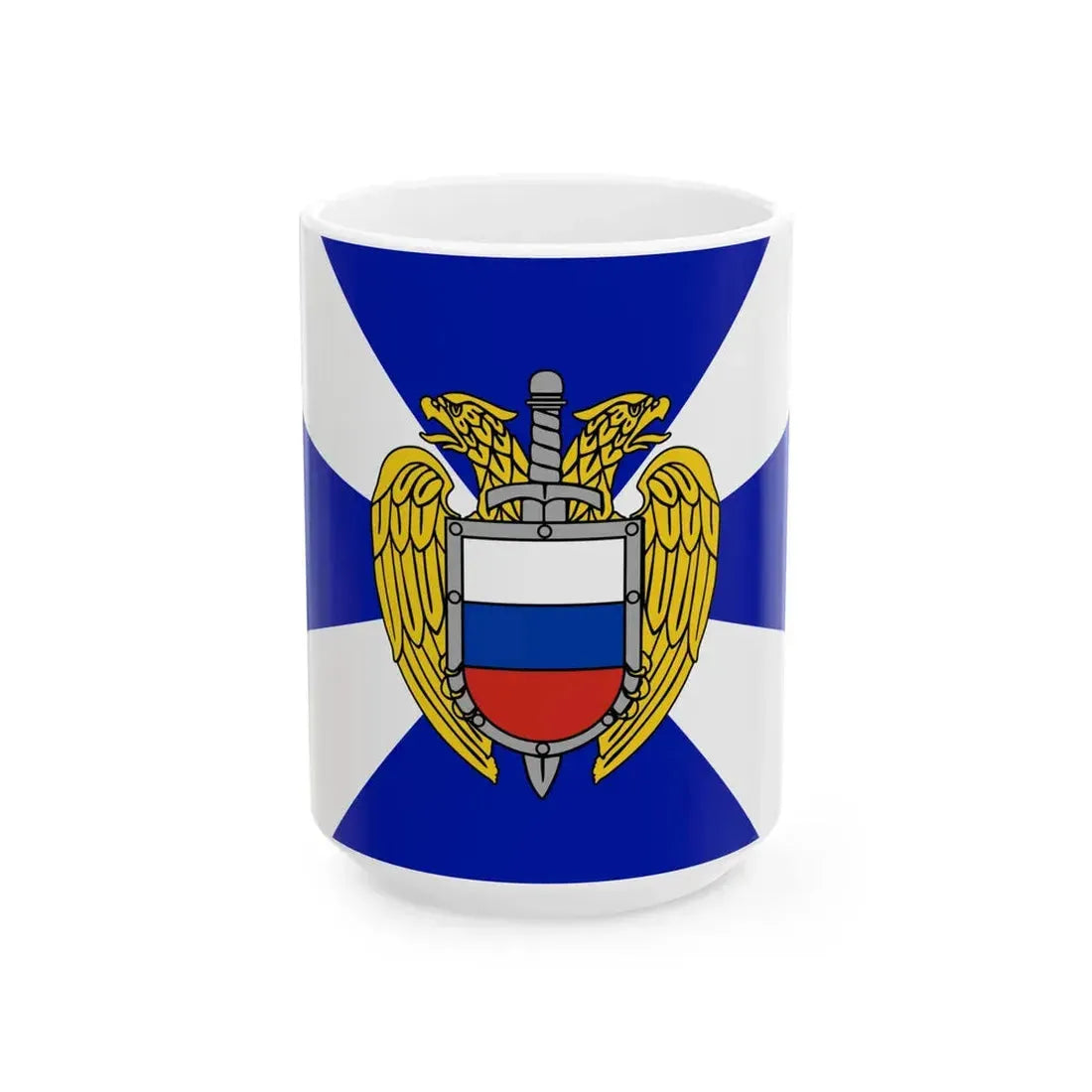 Flag of the Federal Guard Service (Russia) White Coffee Mug 15oz - Go Mug Yourself