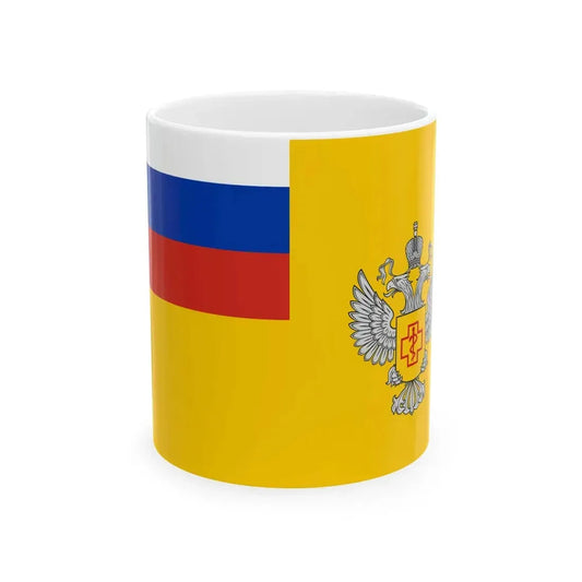 Flag of the Federal service on supervision in sphere of protection of the rights of consumers (Russia) White Coffee Mug 11oz - Go Mug Yourself