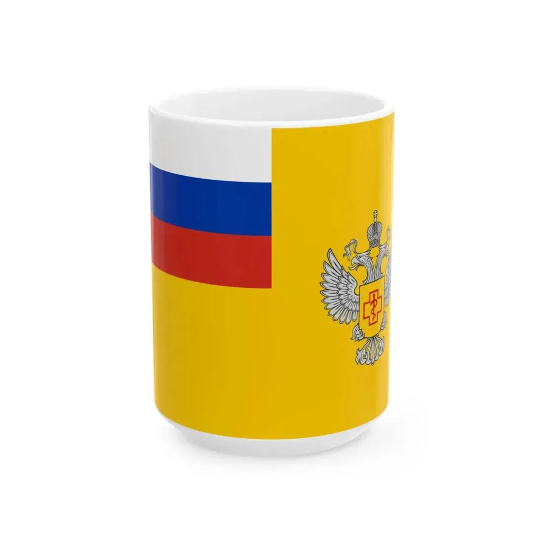 Flag of the Federal service on supervision in sphere of protection of the rights of consumers (Russia) White Coffee Mug 15oz - Go Mug Yourself