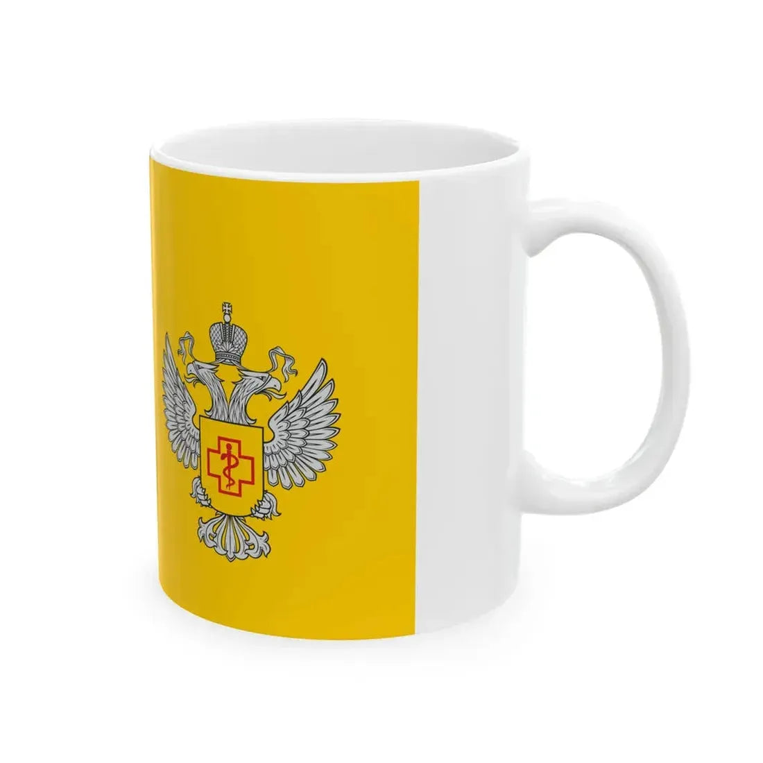 Flag of the Federal service on supervision in sphere of protection of the rights of consumers (Russia) White Coffee Mug - Go Mug Yourself