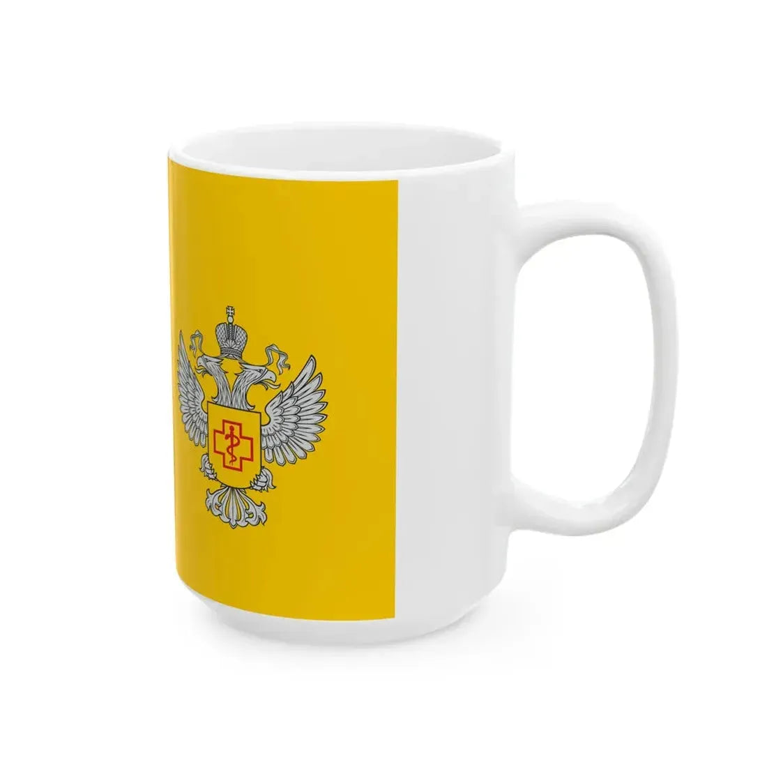 Flag of the Federal service on supervision in sphere of protection of the rights of consumers (Russia) White Coffee Mug - Go Mug Yourself