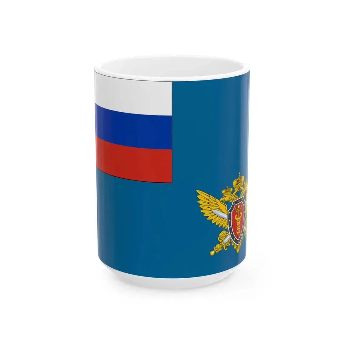 Flag of the Federal Tax Police Service of the Russian Federation 1997 (Russia) White Coffee Mug 15oz - Go Mug Yourself