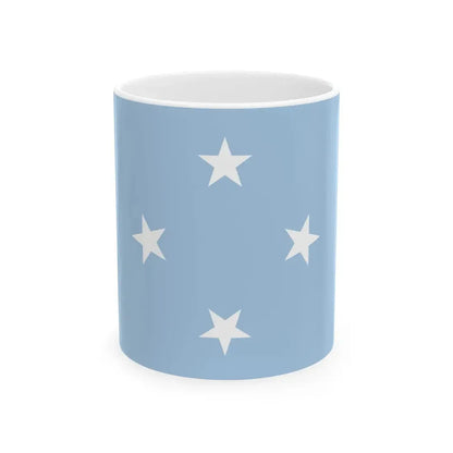 Flag of the Federated States of Micronesia Pantone (Micronesia) White Coffee Mug 11oz - Go Mug Yourself