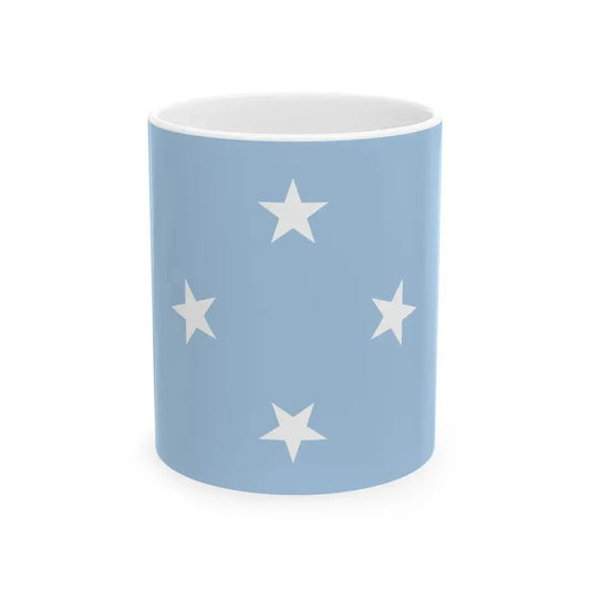 Flag of the Federated States of Micronesia Pantone (Micronesia) White Coffee Mug 11oz - Go Mug Yourself
