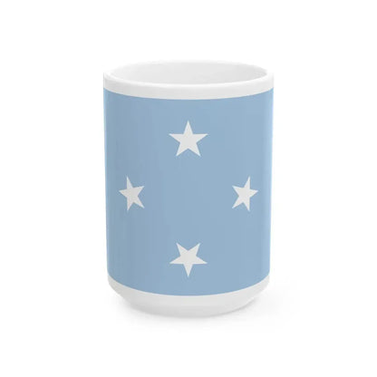 Flag of the Federated States of Micronesia Pantone (Micronesia) White Coffee Mug 15oz - Go Mug Yourself