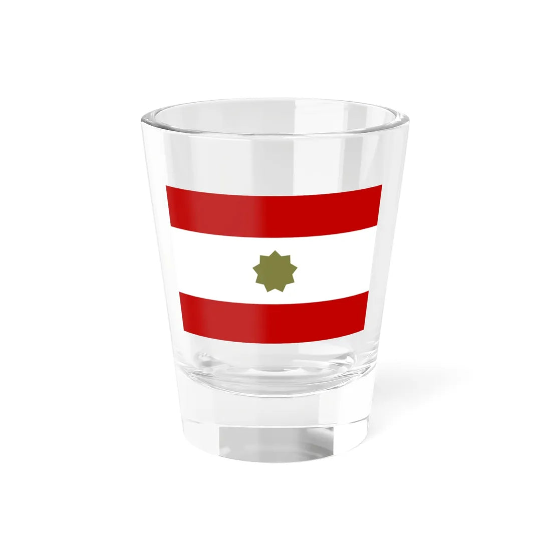 Flag of the Federation of Arab Emirates 3-2 (United Arab Emirates) Shot Glass 1.5oz 1.5oz - Go Mug Yourself