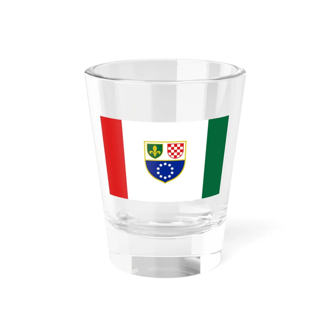 Flag of the Federation of Bosnia and Herzegovina 1996-2007 (Bosnia and Herzegovina) Shot Glass 1.5oz 1.5oz - Go Mug Yourself
