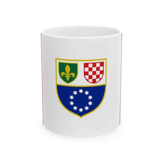 Flag of the Federation of Bosnia and Herzegovina 1996-2007 (Bosnia and Herzegovina) White Coffee Mug 11oz - Go Mug Yourself