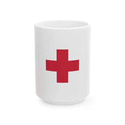 Flag of the field hospitals of the Royal Hungarian Defence Forces 1939 (Hungary) White Coffee Mug 15oz - Go Mug Yourself