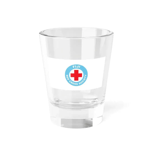 Flag of the Fiji Red Cross Society (Fiji) Shot Glass 1.5oz 1.5oz - Go Mug Yourself