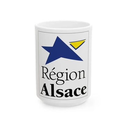 Flag of the former Region of Alsace (Belgium) White Coffee Mug 15oz - Go Mug Yourself