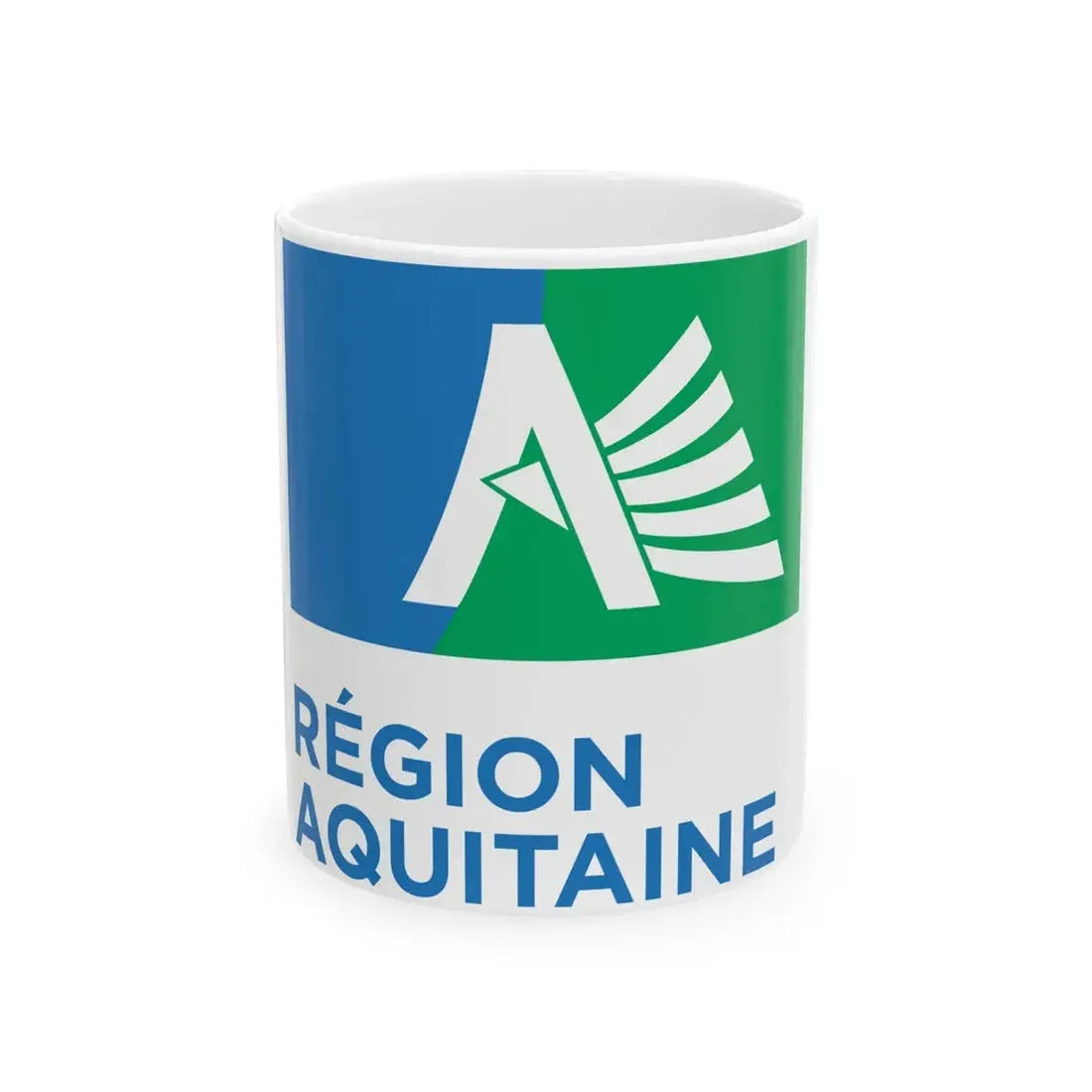 Flag of the former Region of Aquitaine (Belgium) White Coffee Mug 11oz - Go Mug Yourself