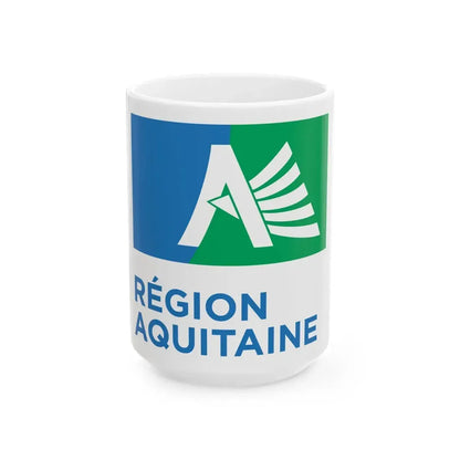 Flag of the former Region of Aquitaine (Belgium) White Coffee Mug 15oz - Go Mug Yourself
