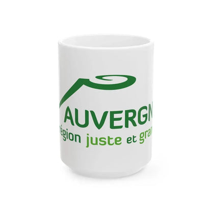 Flag of the former Region of Auvergne (Belgium) White Coffee Mug 15oz - Go Mug Yourself