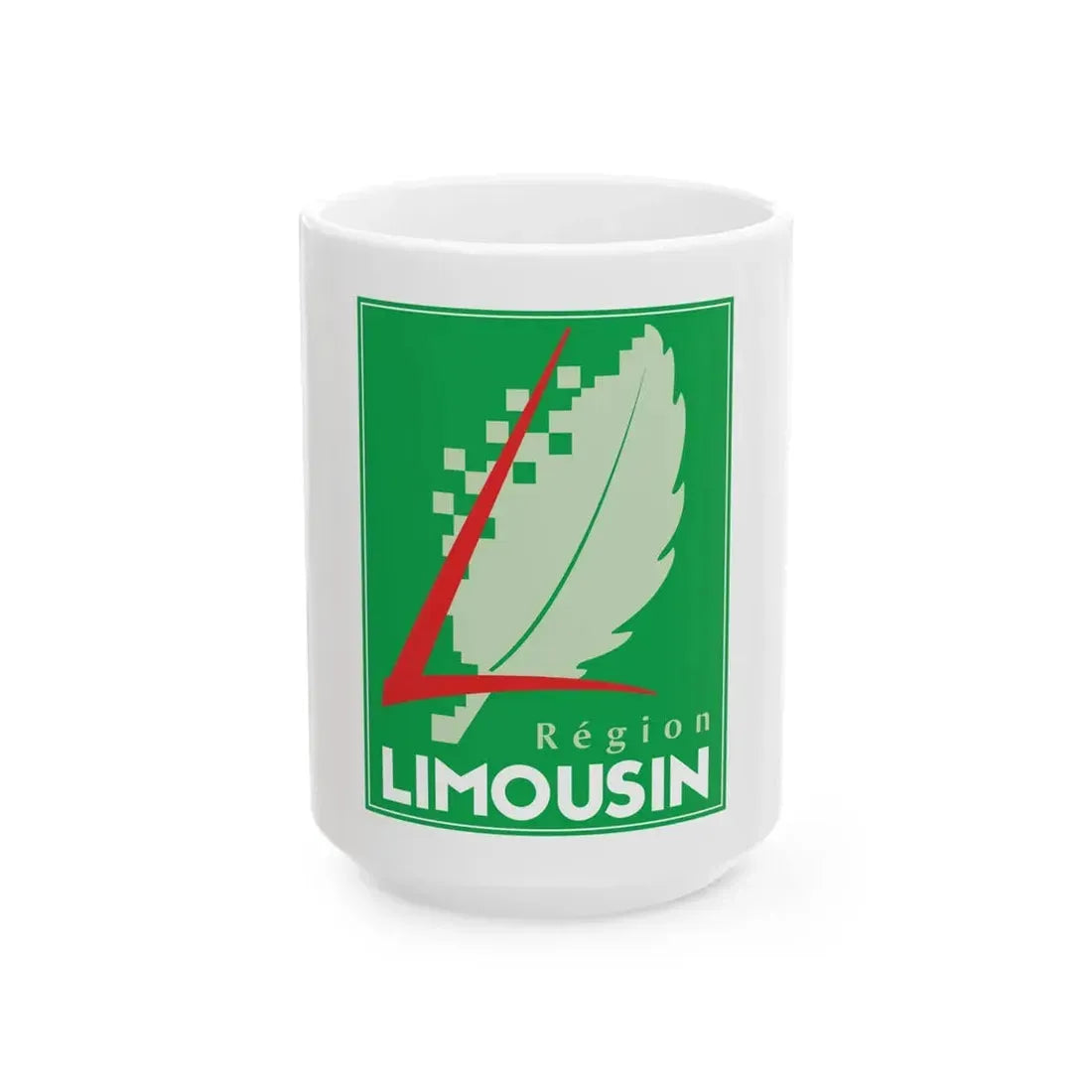 Flag of the former Region of Limousin (Belgium) White Coffee Mug 15oz - Go Mug Yourself