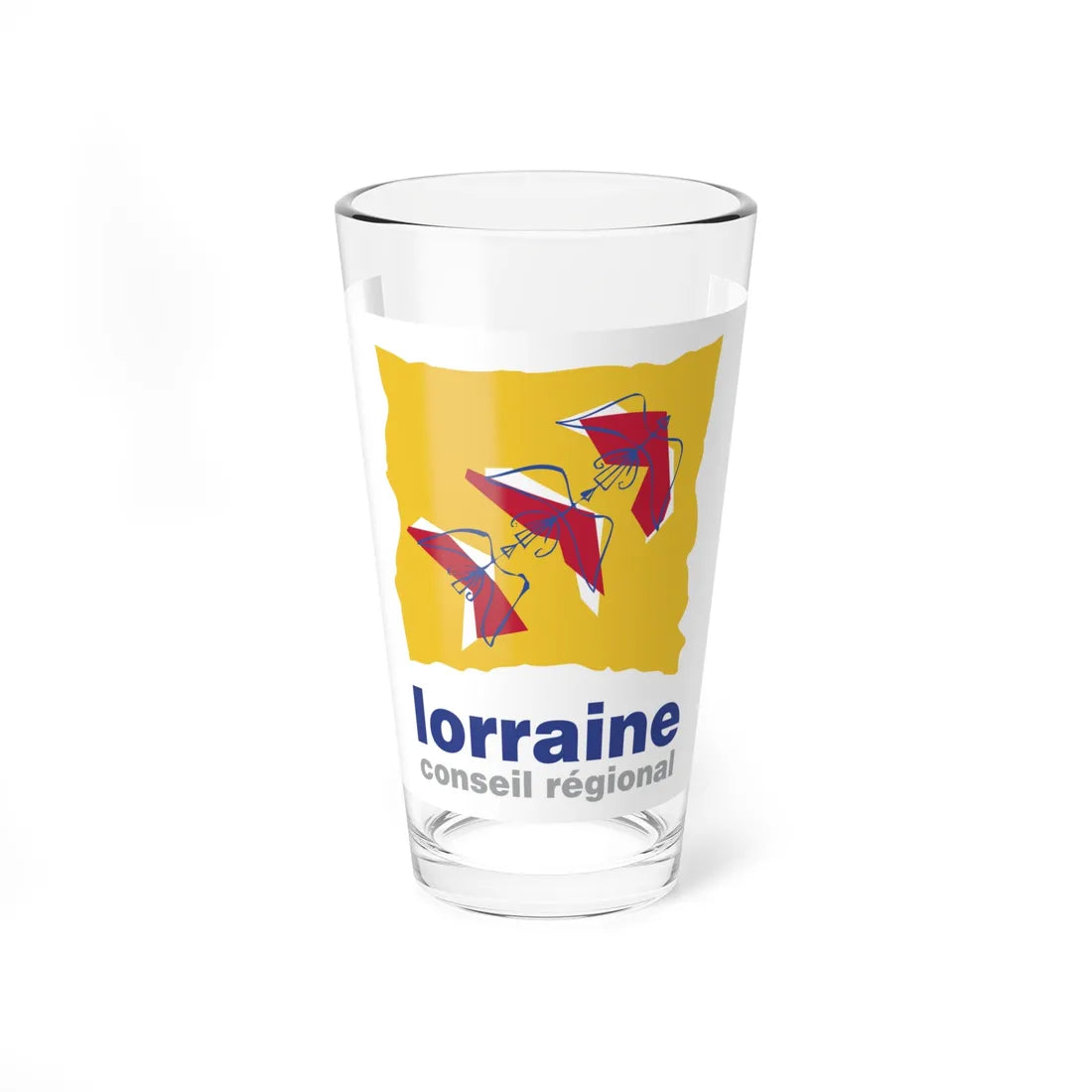 Flag of the former Region of Lorraine (Belgium) Pint Glass 16oz 16oz - Go Mug Yourself