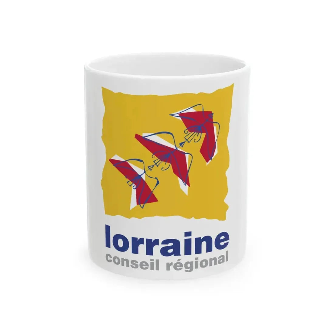 Flag of the former Region of Lorraine (Belgium) White Coffee Mug 11oz - Go Mug Yourself