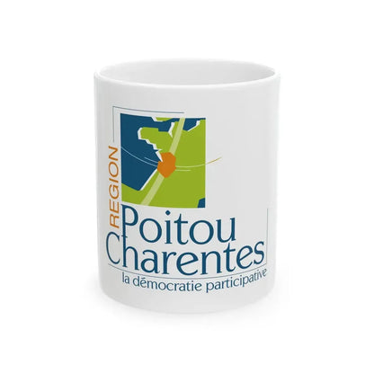 Flag of the former Region of Poitou-Charentes (Belgium) White Coffee Mug 11oz - Go Mug Yourself