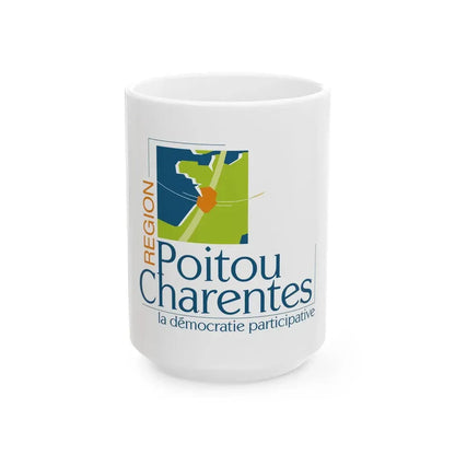 Flag of the former Region of Poitou-Charentes (Belgium) White Coffee Mug 15oz - Go Mug Yourself