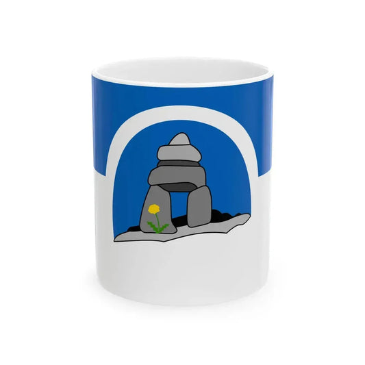 Flag of the Franco-Nunavois (Canada) White Coffee Mug 11oz - Go Mug Yourself