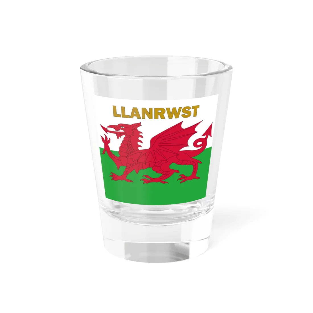 Flag of the Free Borough of Llanrwst (United Kingdom) Shot Glass 1.5oz 1.5oz - Go Mug Yourself