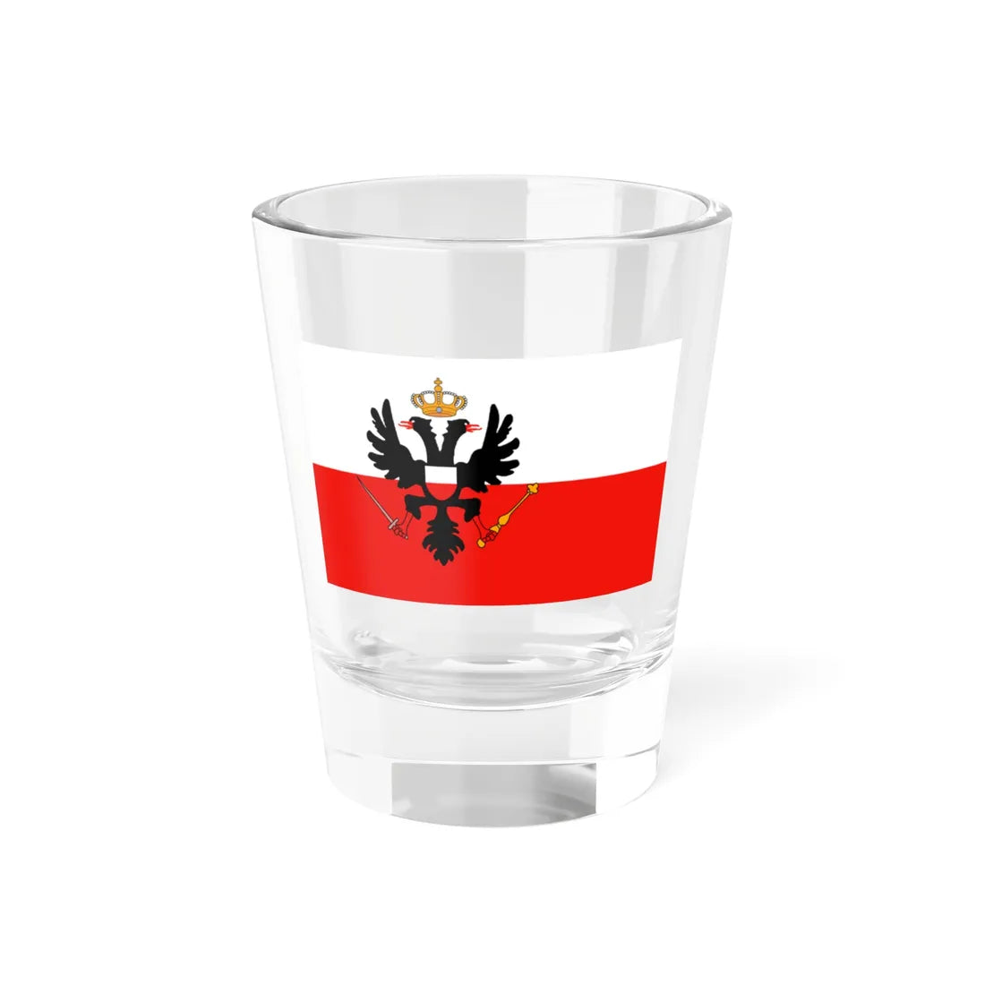 Flag of the Free City of Lübeck state c. 1670-1839 (Germany) Shot Glass 1.5oz 1.5oz - Go Mug Yourself