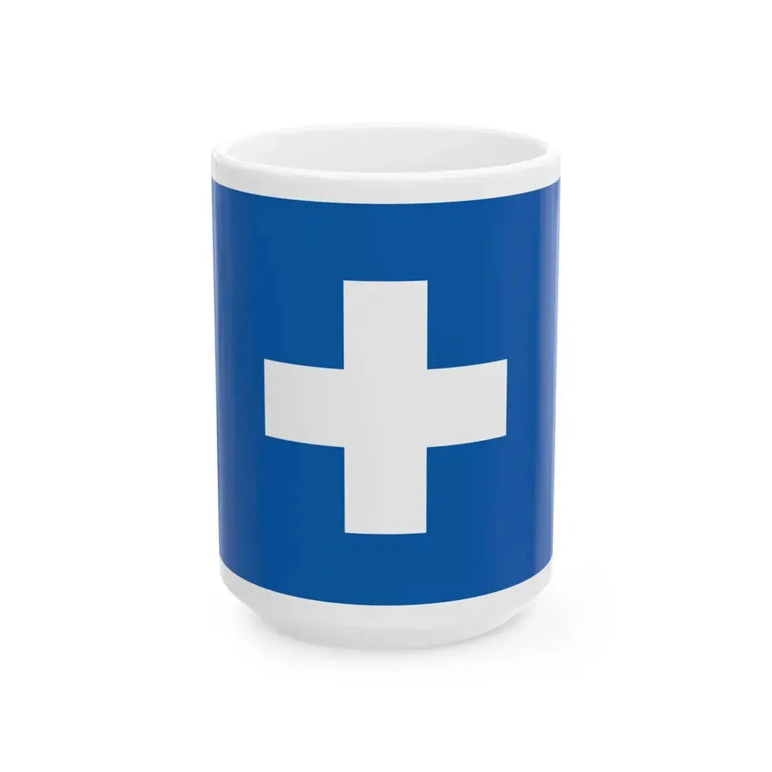 Flag of the Free State of Ikaria (Greece) White Coffee Mug 15oz - Go Mug Yourself