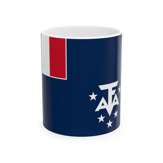 Flag of the French Southern and Antarctic Lands 2020 (France) White Coffee Mug-11oz-Go Mug Yourself