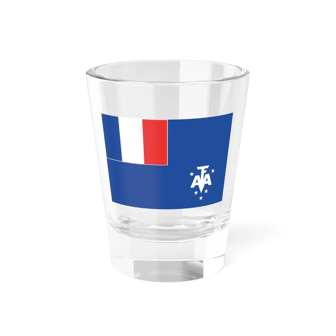 Flag of the French Southern and Antarctic Lands (France) Shot Glass 1.5oz 1.5oz - Go Mug Yourself