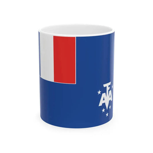 Flag of the French Southern and Antarctic Lands (France) White Coffee Mug 11oz - Go Mug Yourself