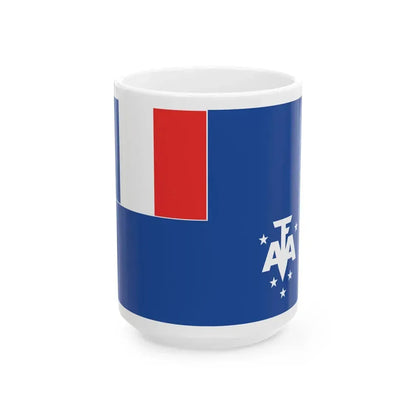 Flag of the French Southern and Antarctic Lands (France) White Coffee Mug 15oz - Go Mug Yourself