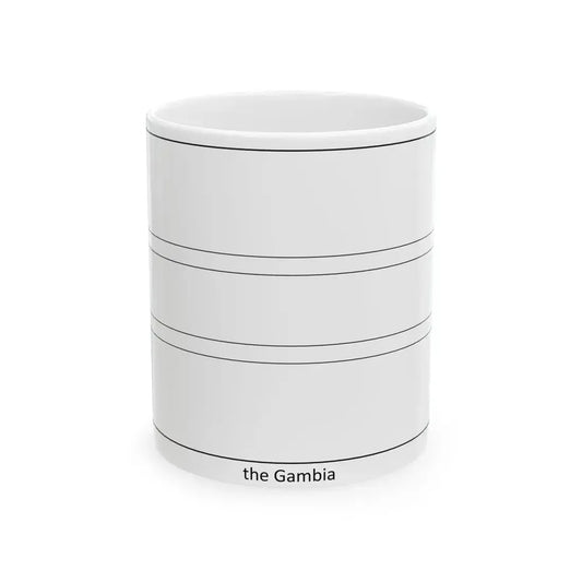 Flag of the Gambia colouring page (Gambia) White Coffee Mug 11oz - Go Mug Yourself