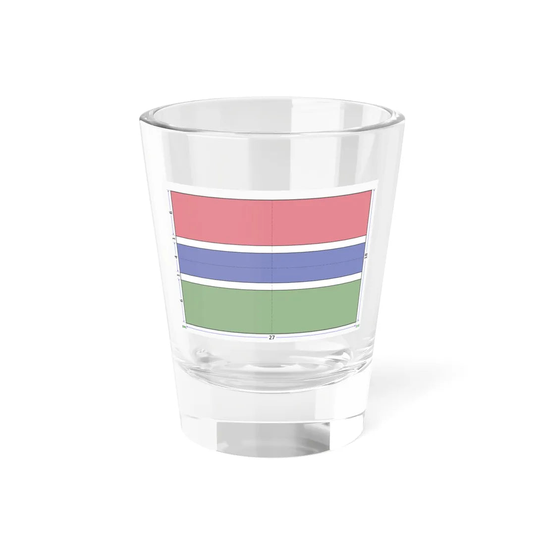 Flag of the Gambia construction sheet (Gambia) Shot Glass 1.5oz 1.5oz - Go Mug Yourself