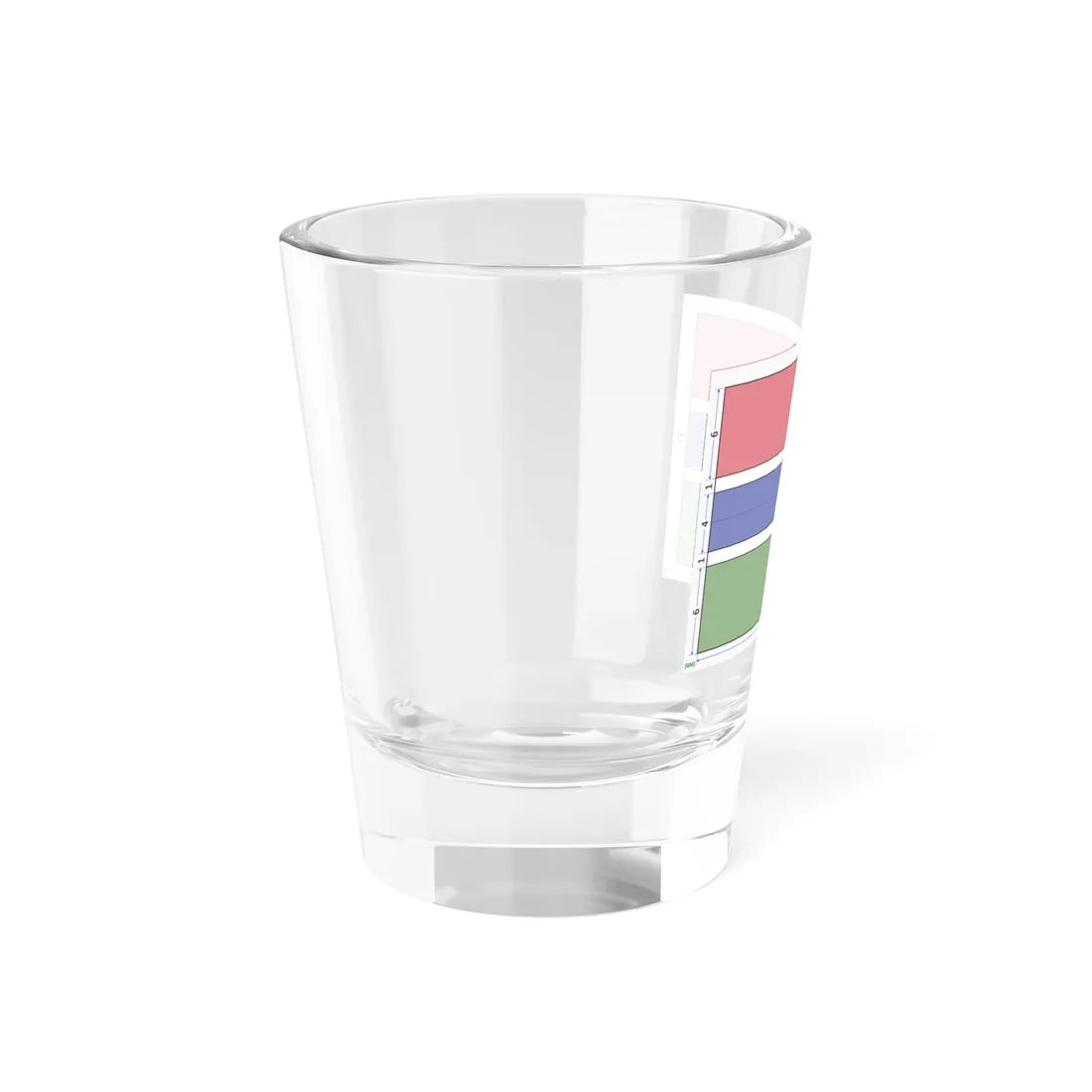 Flag of the Gambia construction sheet (Gambia) Shot Glass 1.5oz - Go Mug Yourself