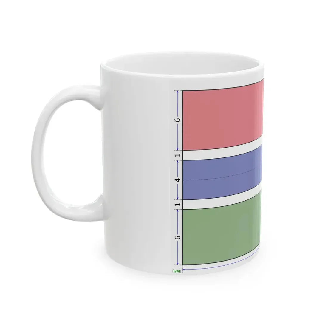 Flag of the Gambia construction sheet (Gambia) White Coffee Mug - Go Mug Yourself