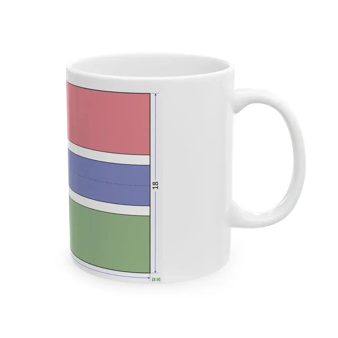Flag of the Gambia construction sheet (Gambia) White Coffee Mug - Go Mug Yourself