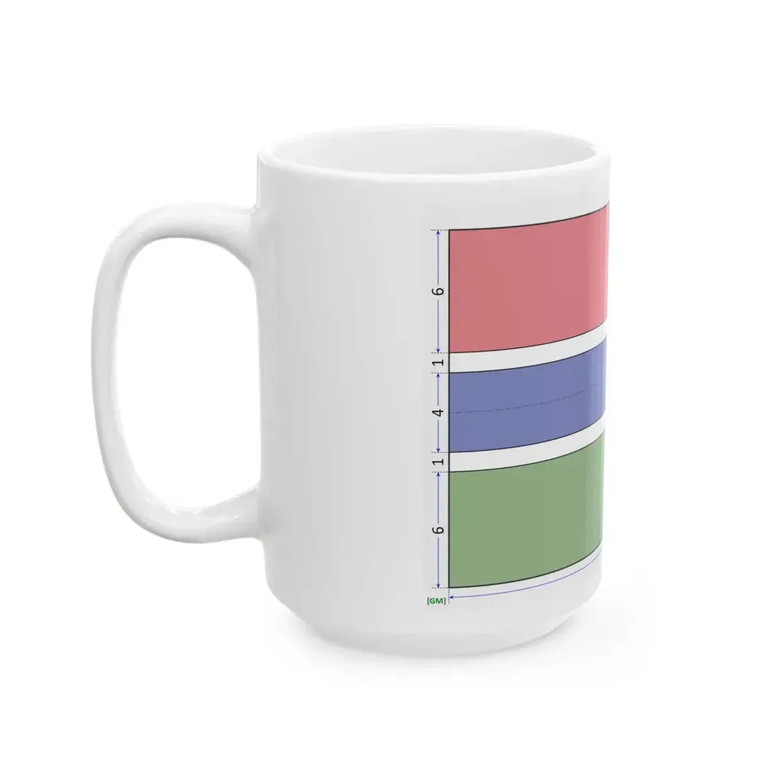 Flag of the Gambia construction sheet (Gambia) White Coffee Mug - Go Mug Yourself
