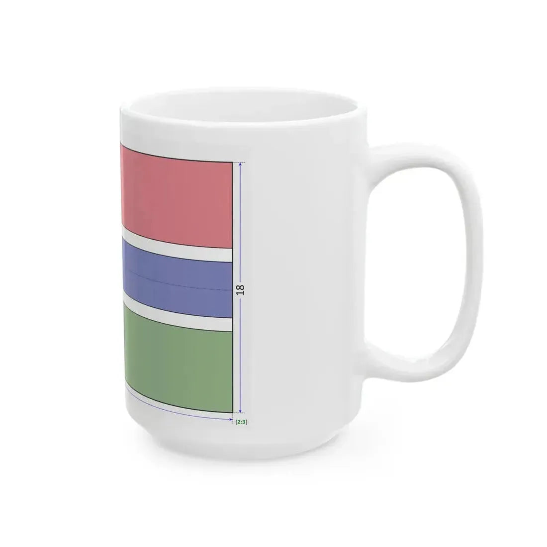 Flag of the Gambia construction sheet (Gambia) White Coffee Mug - Go Mug Yourself