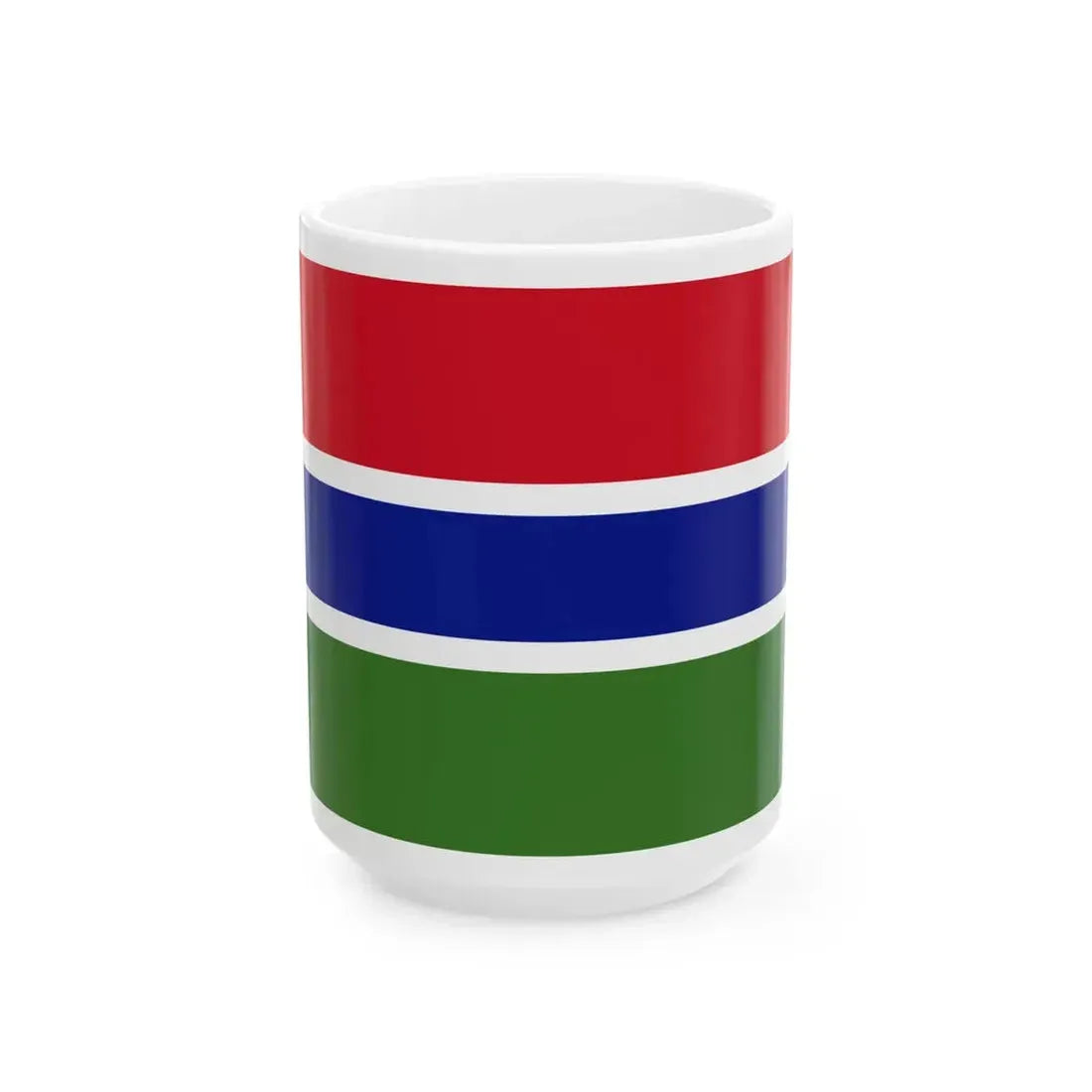 Flag of The Gambia (Gambia) White Coffee Mug 15oz - Go Mug Yourself