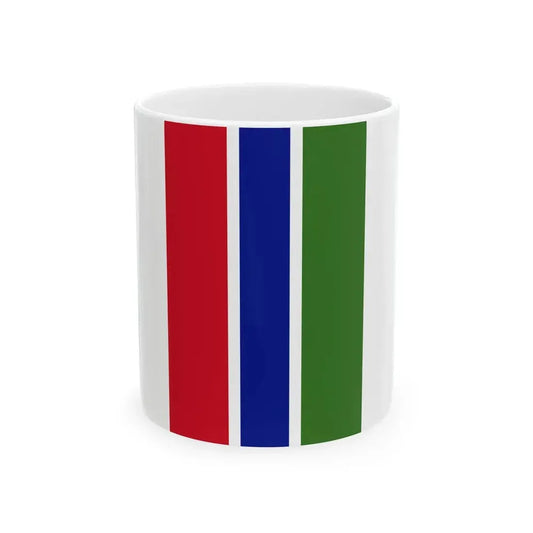 Flag of the Gambia vertical (Gambia) White Coffee Mug 11oz - Go Mug Yourself