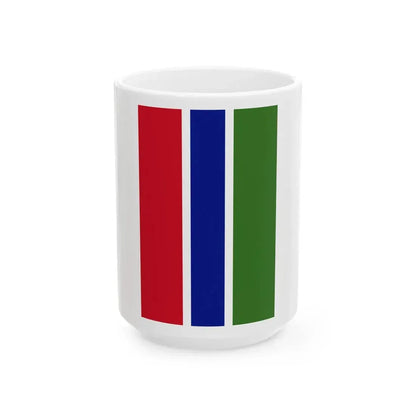 Flag of the Gambia vertical (Gambia) White Coffee Mug 15oz - Go Mug Yourself